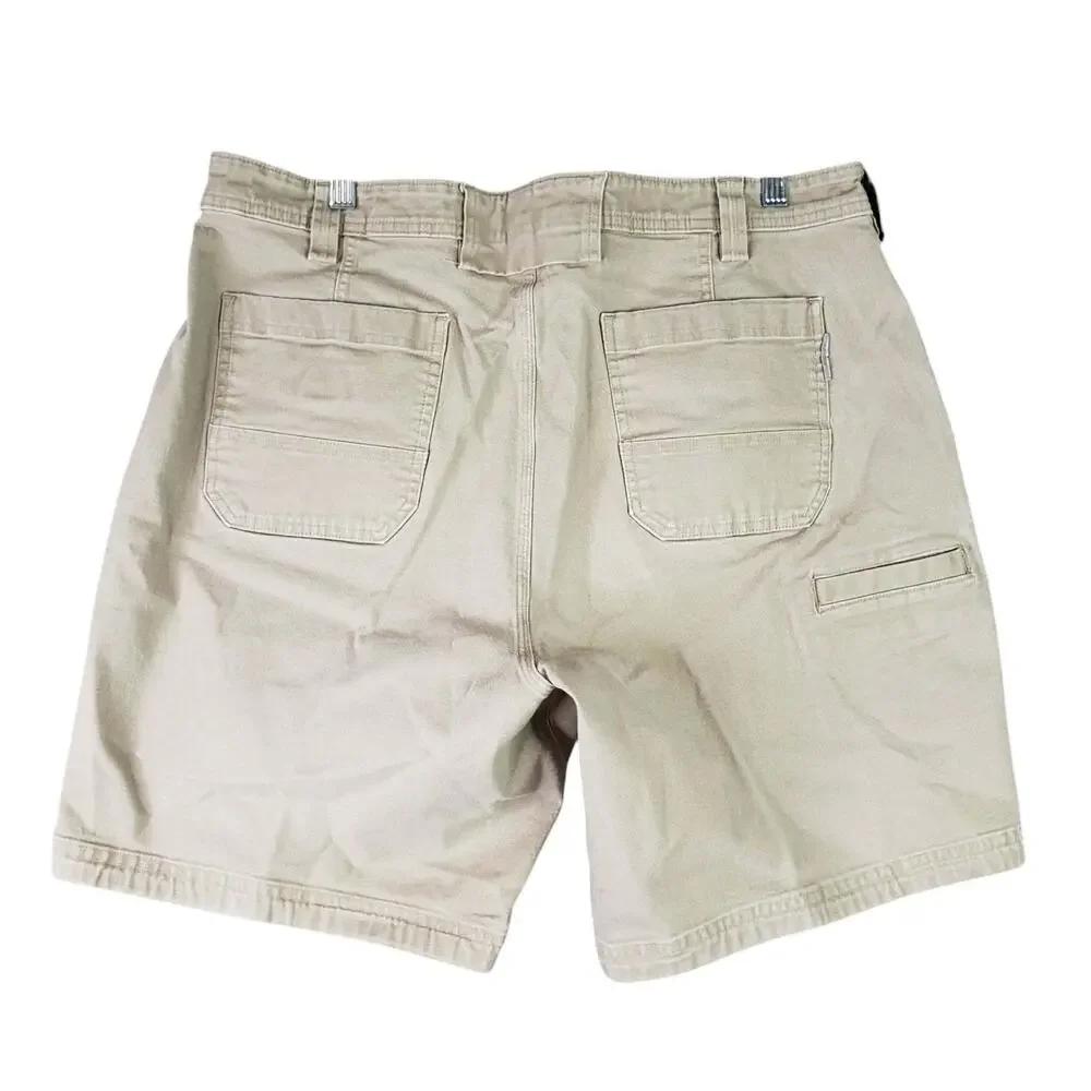 Duluth Trading Co Cargo Shorts Flex Fire Hose Men's Size 40 Khaki Beige Relaxed
